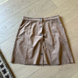 Aritzia suede Button-Front Skirt